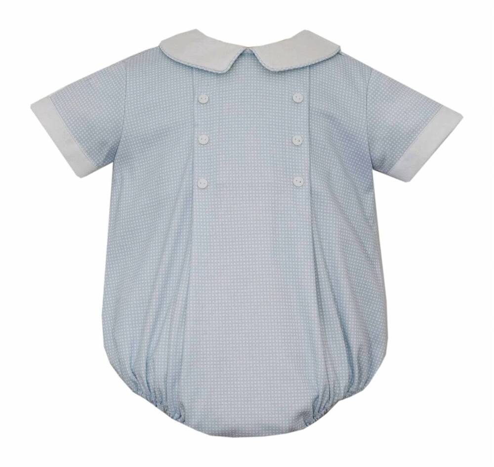 NEW PETIT BEBE boys' gingham romper in blue